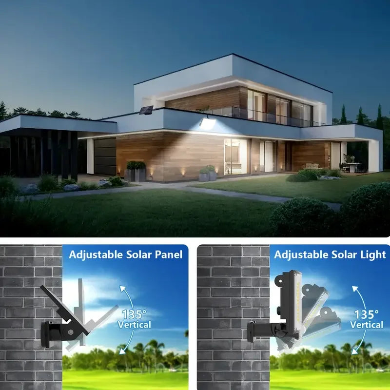 1PC/2PCS 252 LEDs Solar Powered Outdoor Lamp, Split Panel Solar Motion Sensor Security Flood Lamp, 3 Modes, IP65 Waterproof for Garden Yard Driveway Decor Lighting
