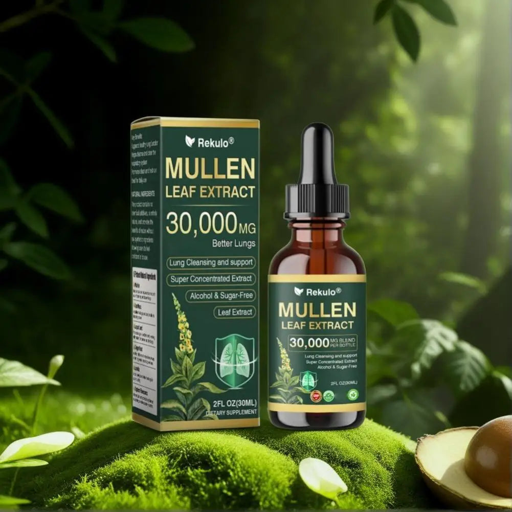 Fast Absorption Lung Clean Drops Natural Mullein Leaf Extract 30000mg Daily Respiratory Care Drops