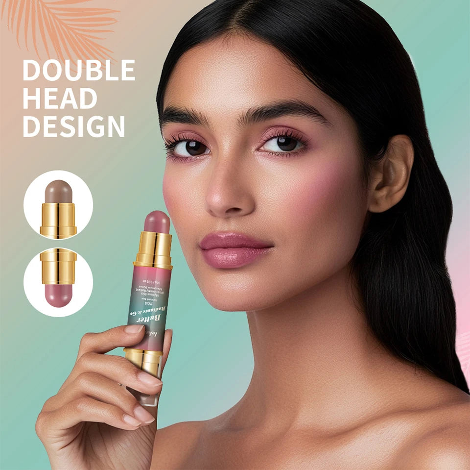 Tidesmit Double-Headed Bronzer Blush Stick for cheeks and eyes featuring a matte contour and glossy glow finish
