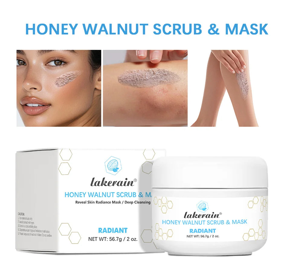 Honey Walnut Facial Scrub: Natural Exfoliating Mask Cream by Tidesmit Scrubs Treatments Tidesmit
