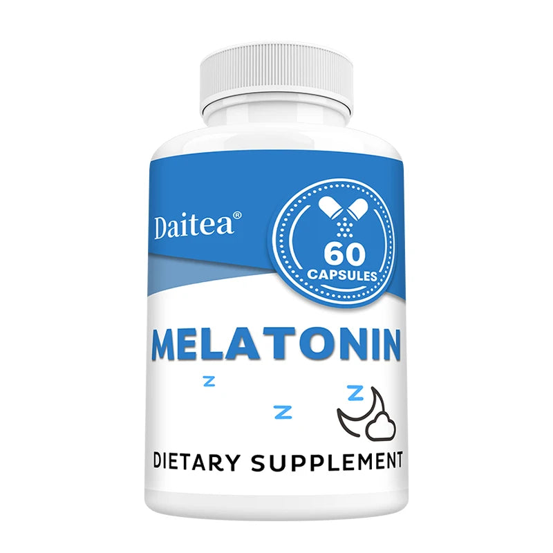 Melatonin Supplement Capsules 5 Mg - Natural Sleep Support, Relaxation and Calmness, Promotes Sleep Quality