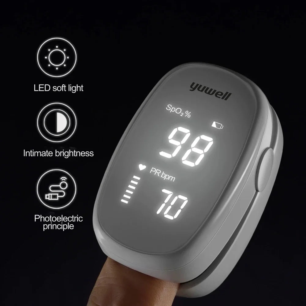 Yuwell Finger Clip Pulse Oximeter LED Screen Blood Oxygen Saturation Monitor Automatic Measurement Finger Clip Pulse Oximeter