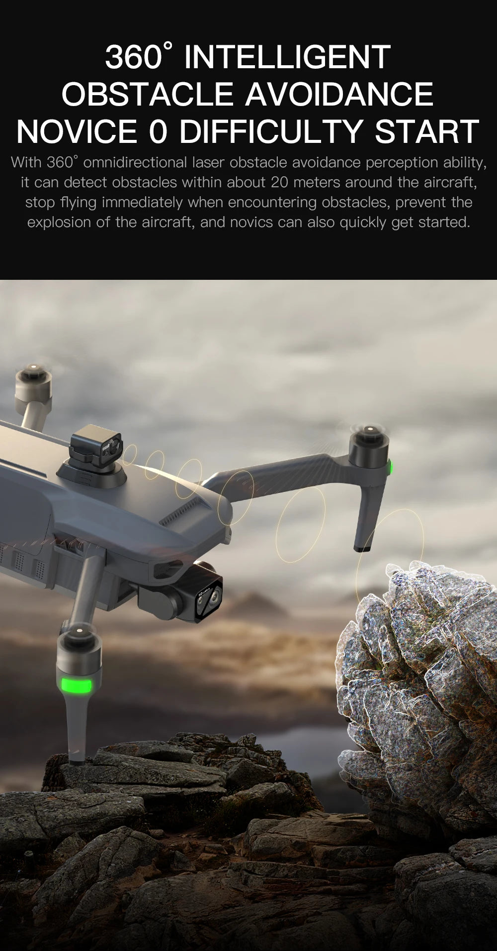 4K GPS Camera Drone with Obstacle Avoidance - Foldable SG909 MAX Tidesmit