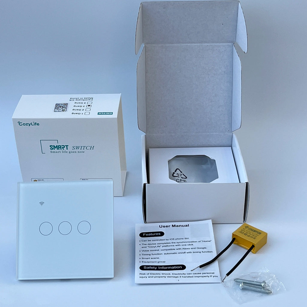 BONDA Homekit Smart Switch No Neutral EU/US WIFI Touch Sensor Light Switch Smart Google Home Alexa Siri Voice Control 220V 110V