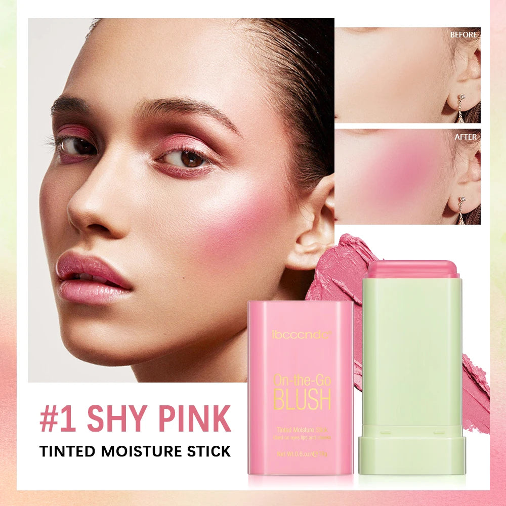 Tidesmit orange cream blush stick texture close-up showing long-lasting waterproof moisturizing face makeup