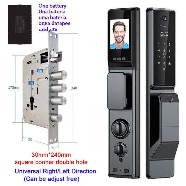 Waterproof Outdoor Smart  Lock Wifi Alexa Tuya APP Aluminium Alloy Material Fingerprint Password Smart Door Lock With Camera