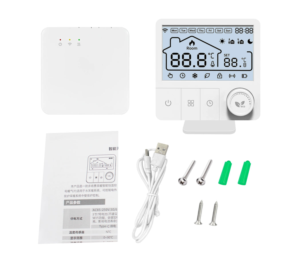 Smart Home Tuya Wifi Thermostat Gas Boiler Wireless Battery Operated Wifi Thermostat Temperature Controller Alexa Home Assistant