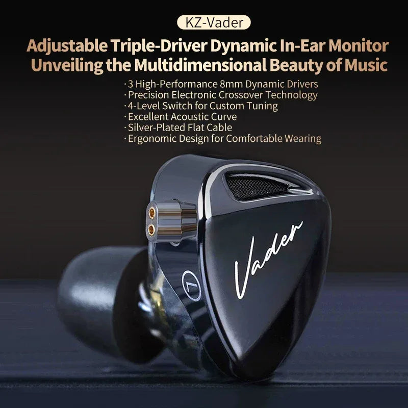 KZ Vader In-Ear Monitors with Tuning Switches by Tidesmit Tidesmit