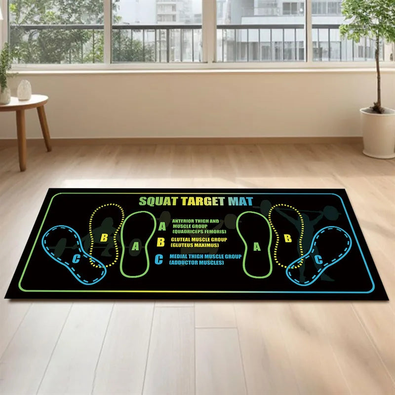 80*35CM Squat Step Position Guide Mat Multipurpose Work Out Mat Leg Muscle Targeting Training Hip Muscle Mat for Yoga Pilates
