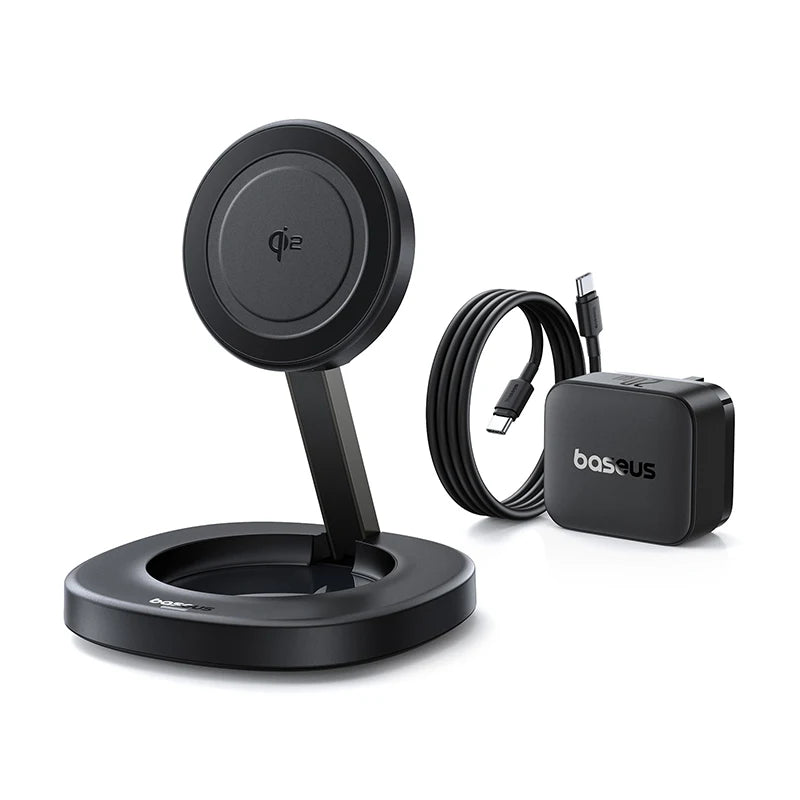 Foldable Qi2 Magnetic Wireless Charger Stand for iPhone 16 Series Add 20W UK Plug China Mainland Tidesmit