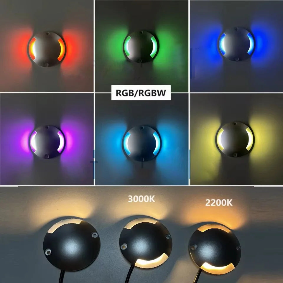 QITU 12V 24V LED Outdoor Ground Spot RGB Garden Side Light Waterproof IP67 Mini Surface Mounted Thin Terrace Courtyard Spotlight
