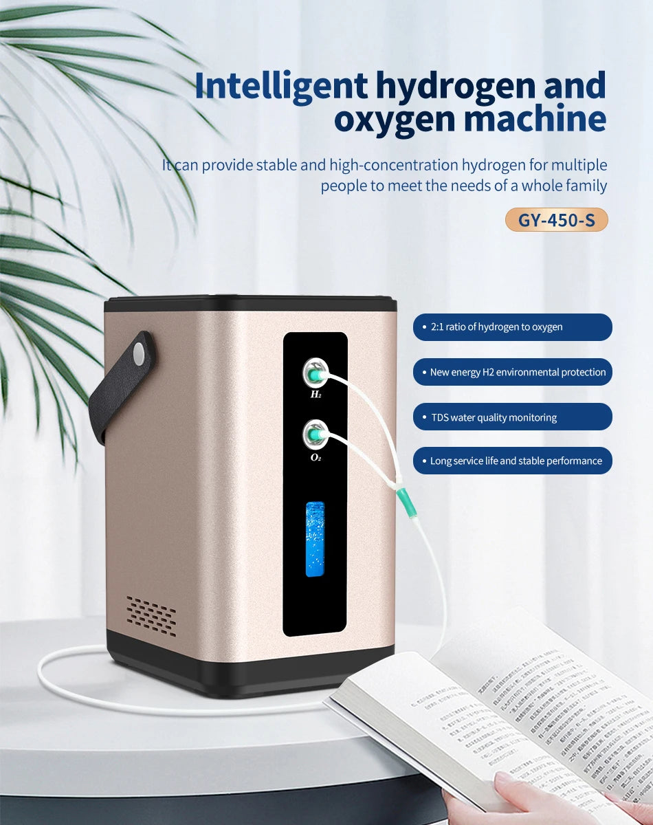 Portable Hydrogen Inhalation Machine 450ml - Gold Edition | Tidesmit Body Shaping Massage Equipment Tidesmit