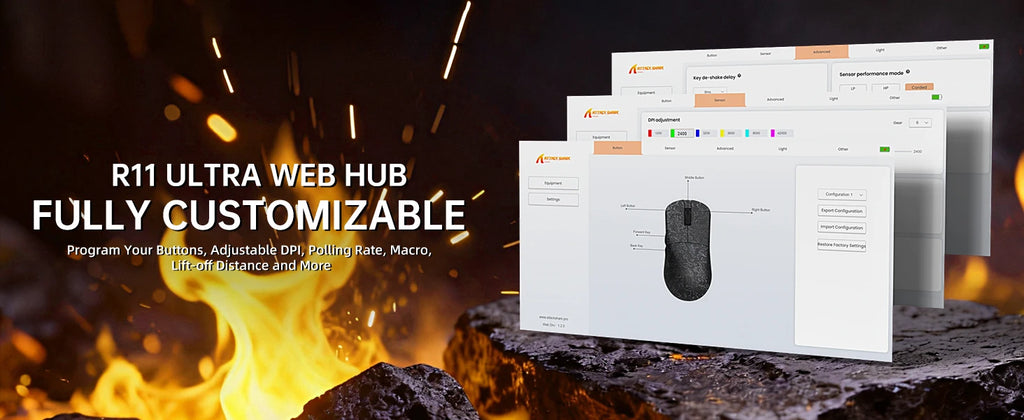 ATTACK SHARK R11 Ultra 8K Carbon Fiber Wireless Gaming Mouse,PAW3950MAX 42K DPI Sensor,49g Superlight Ergonomic Computer Mice