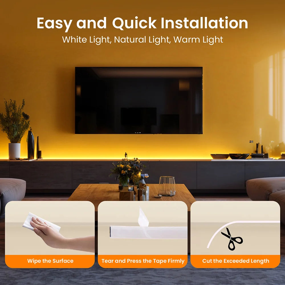 Wall Touch COB LED Neon Strip Light Wifi Bluetooth 23key Remote Control 220V Dimmer Power Kit 5m 10m 20m 40m 0.5m 240LED/m Flex