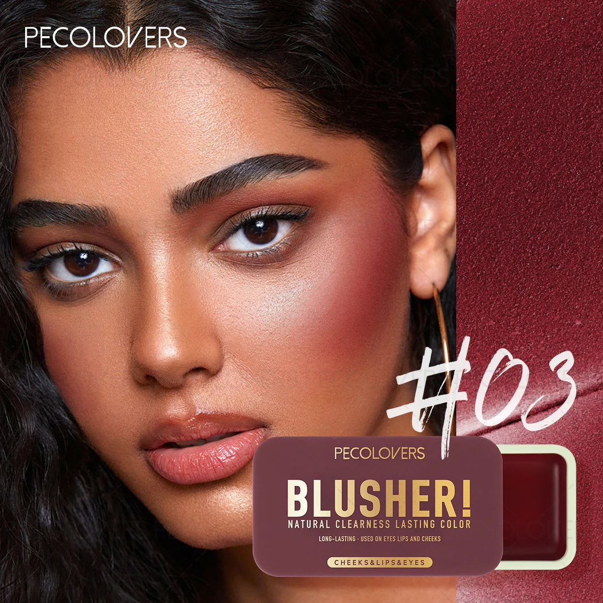Tidesmit waterproof matte blusher for cheeks lips and eyes in a natural finish makeup swatch