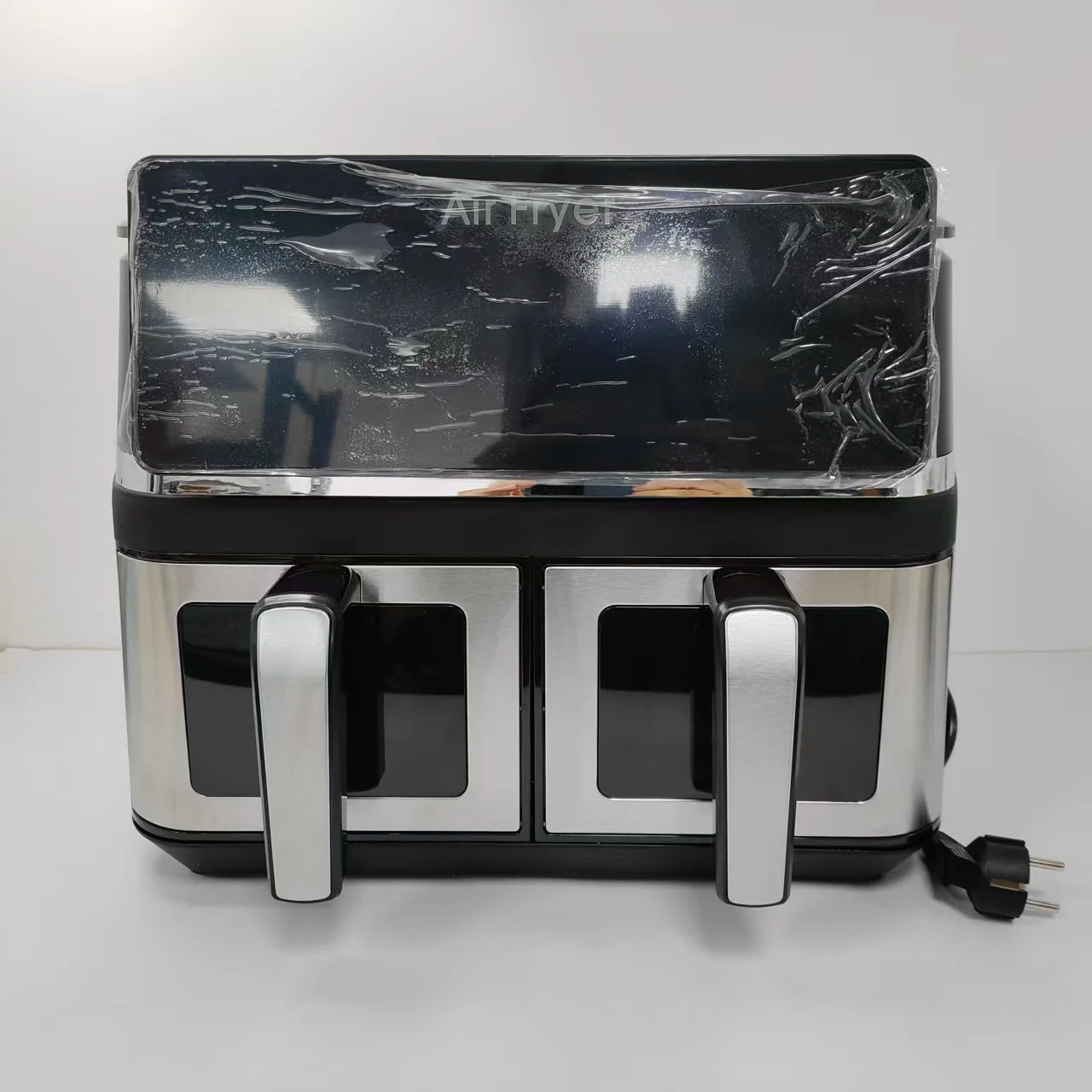Commercial Digital Large-Capacity Touchscreen Display Stainless Steel Double Basket Smart Electric Square air Fryer Oven Home