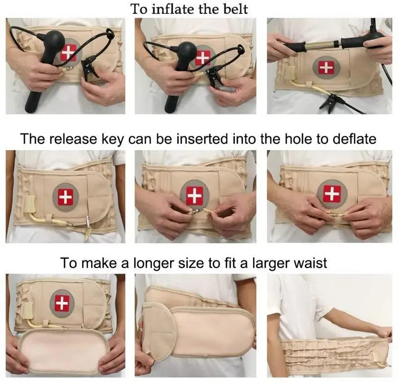 Lumbar Back Decompression Belt – Air Pump Relief Kit for Pain Support Relaxation Treatment Tidesmit