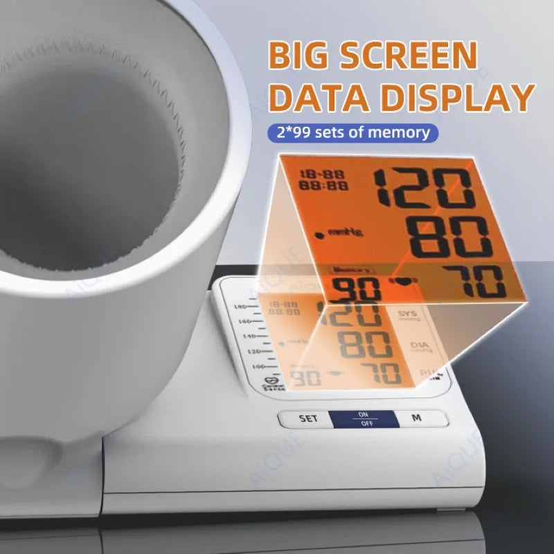 AiQUE Clinic Blood Pressure Monitor Automatic Tunnel Tonometer Digital Upper Arm Sphygmomanometer Tensiometer BP Machine Pulse
