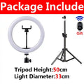 LED Ring Light with Tripod - Dimmable 33cm Content Creation Lamp D-33cm Tidesmit