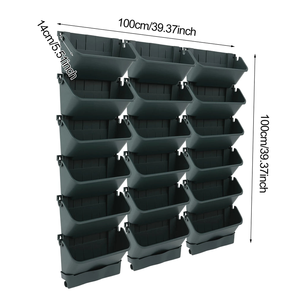 Automatic Self Watering Hanging Planter with Timer, 18 Pots Vertical Wall Garden System, Smart Drip Irrigation Kit for Indoor Outdoor Plants, Space Saving Wall Mounted Planter for Herbs Flowers Vegetables