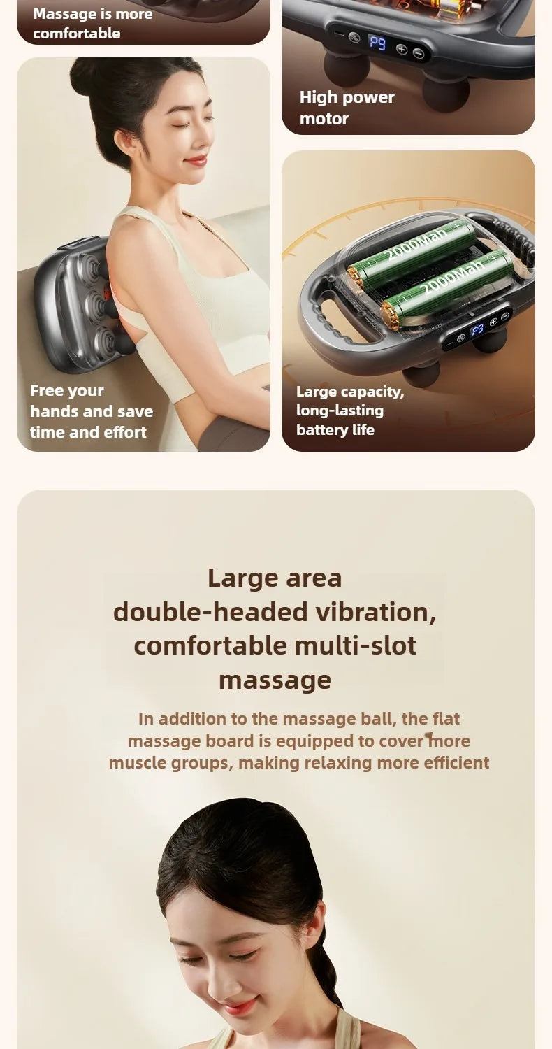 Deep Tissue Muscle Massager - 12-Head Percussion Back Therapy Tool Back Massage Instrument Tidesmit