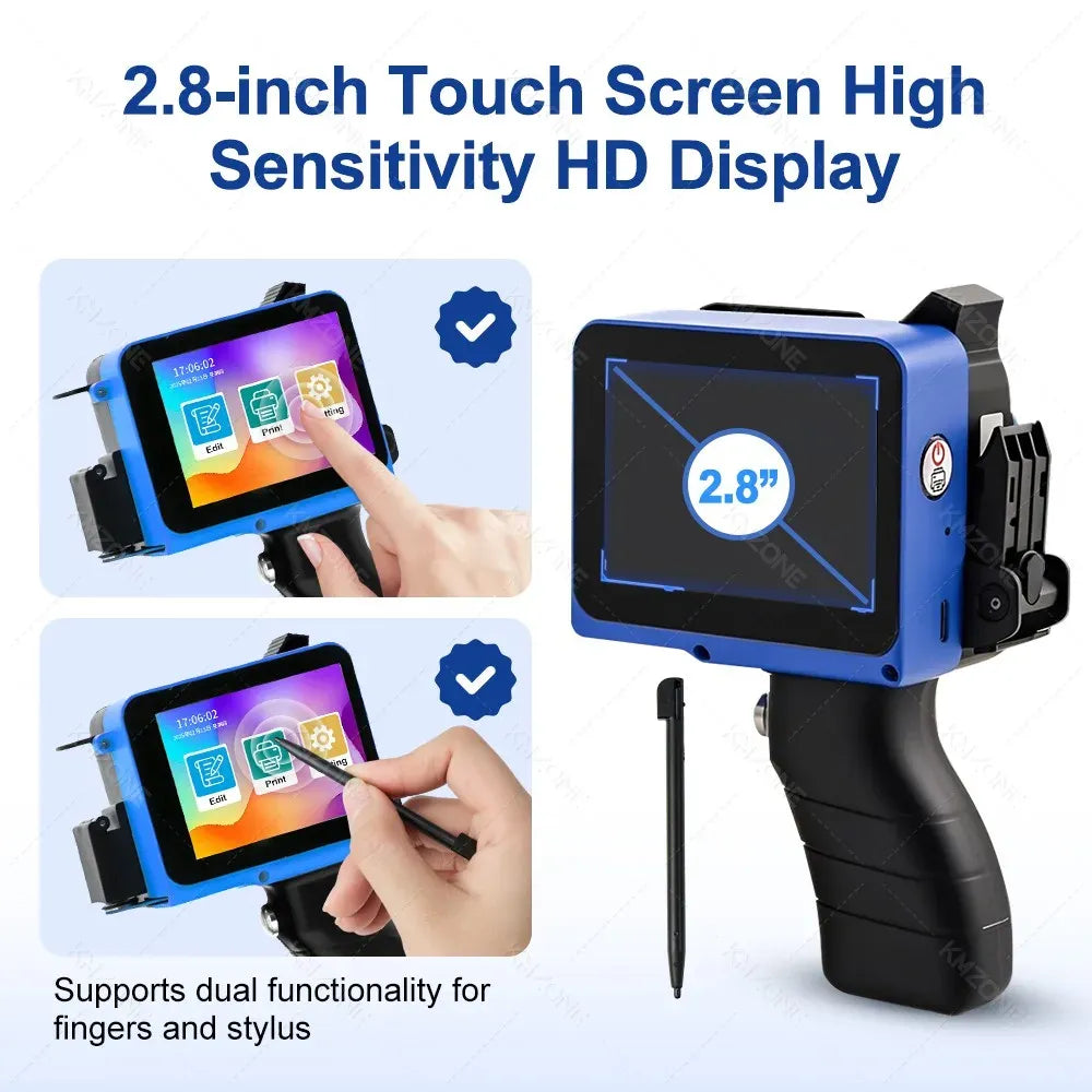 12.7mm Portable Mini Handheld Inkjet Printer for QR Barcode Batch Date Number Logo Expiry Date Coding Machine 28 Languages