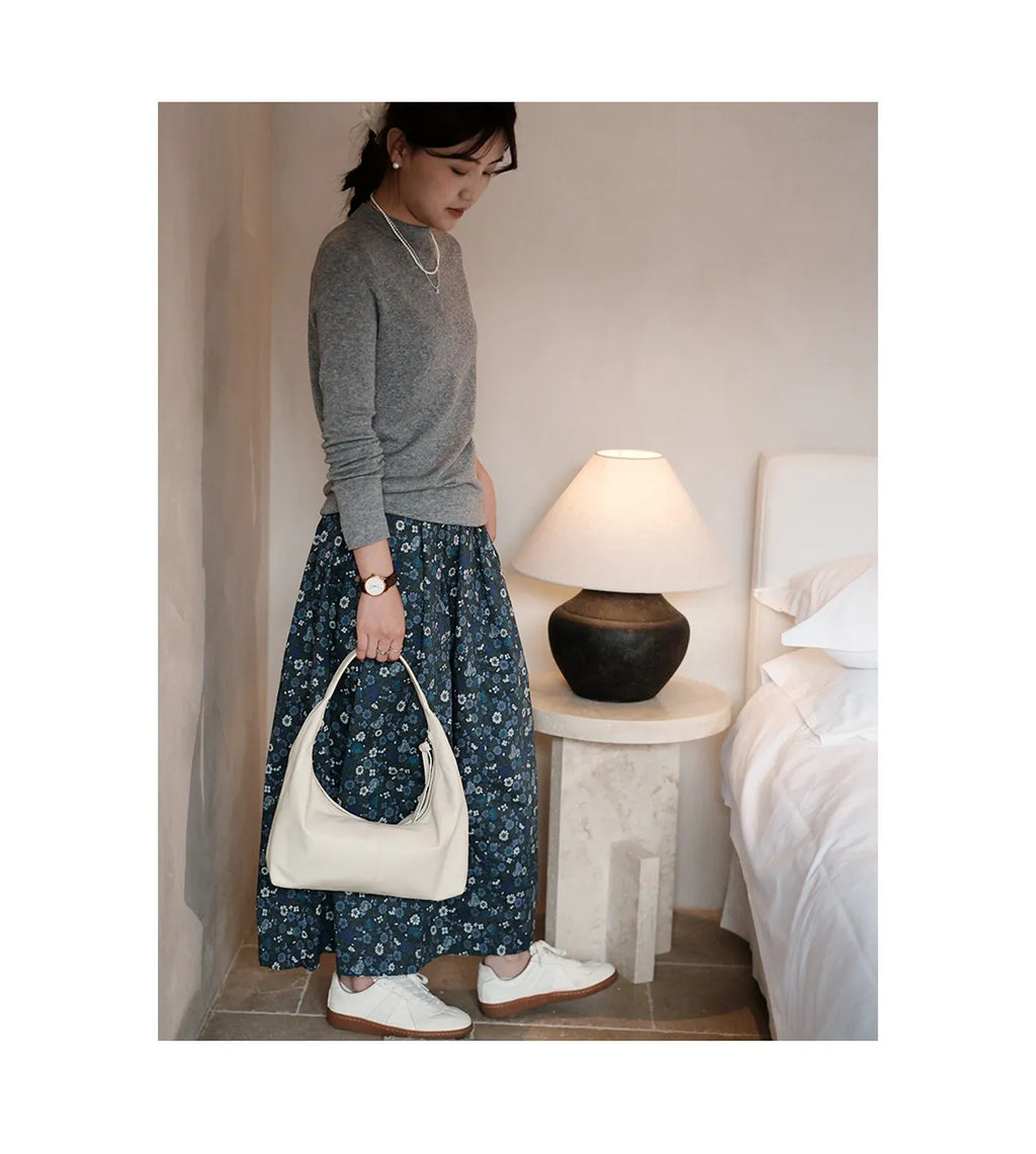 casual designer high quality soft vegetable tanned cowhide ladies shoulder bag fashion genuine leather women underarm bag