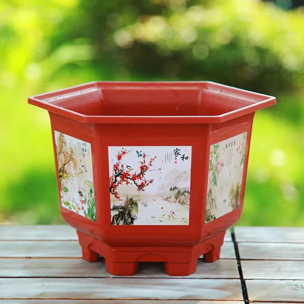 Durable Plastic Flower Pot Thickened Resin Potted Bonsai Garden Supplies Large-diameter Hydroponic Planter