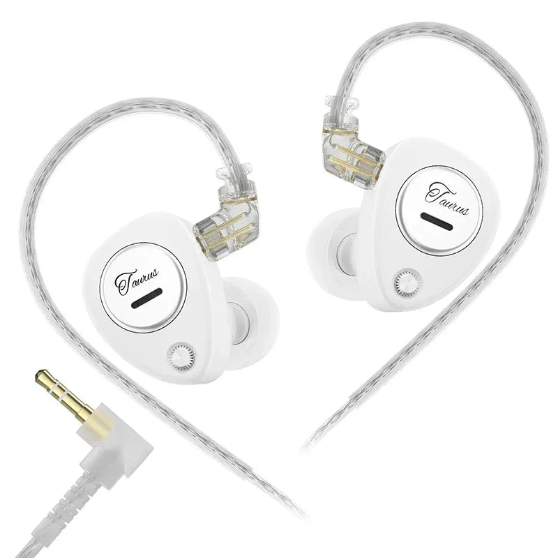Tidesmit Dual Dynamic Driver Wired Earphones With Microphone White no mic Tidesmit