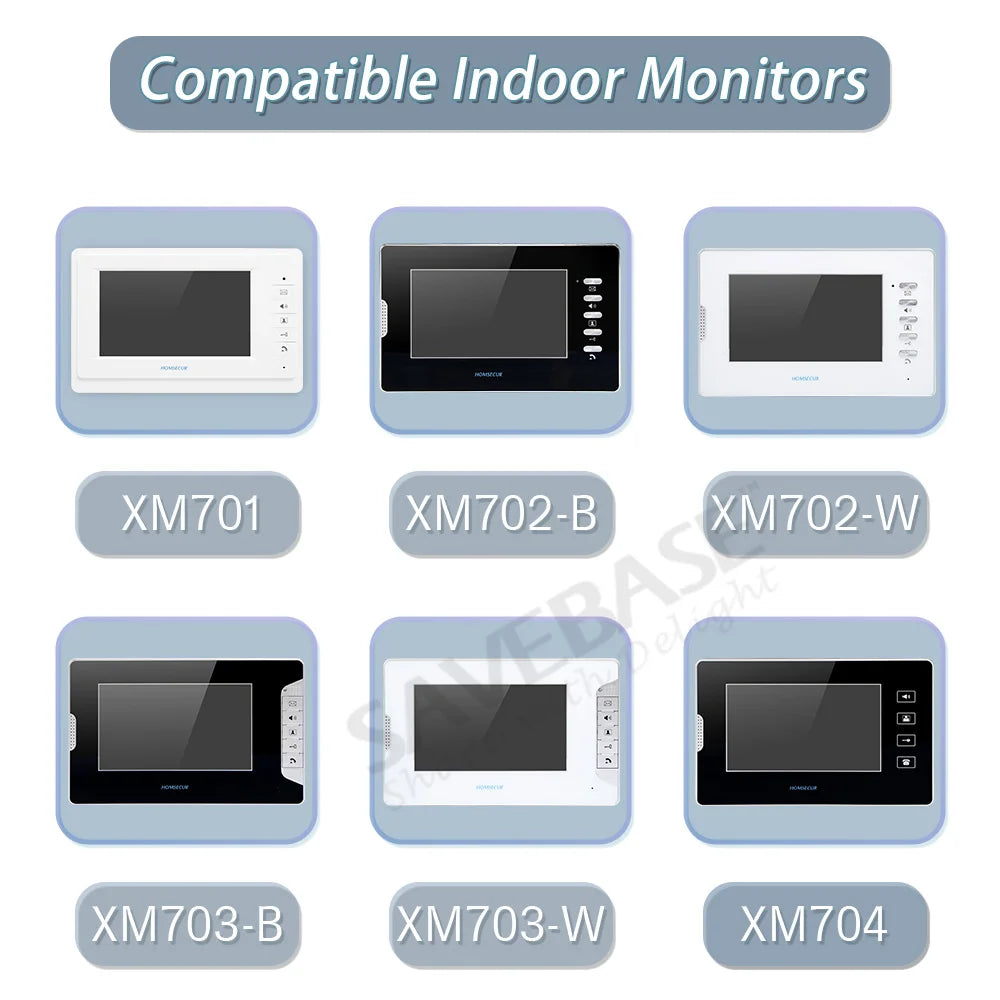 700TVL XC111-3 Outdoor Doorbell Camera Flush Mount 20Pcs RFID Keyfobs for 4 Wire Video Door Phone Intercom 3 Apartments/Families