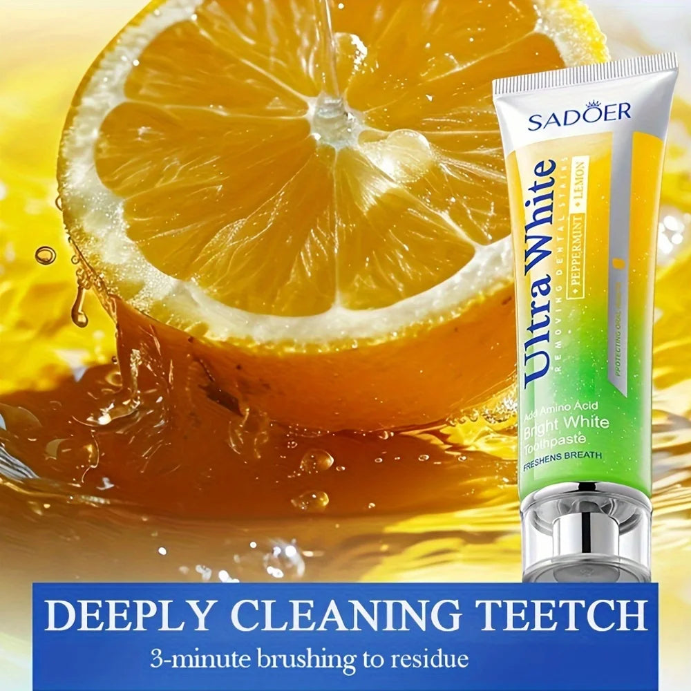 Tidesmit Lemon Mint whitening toothpaste tube for fresh breath and natural teeth brightening