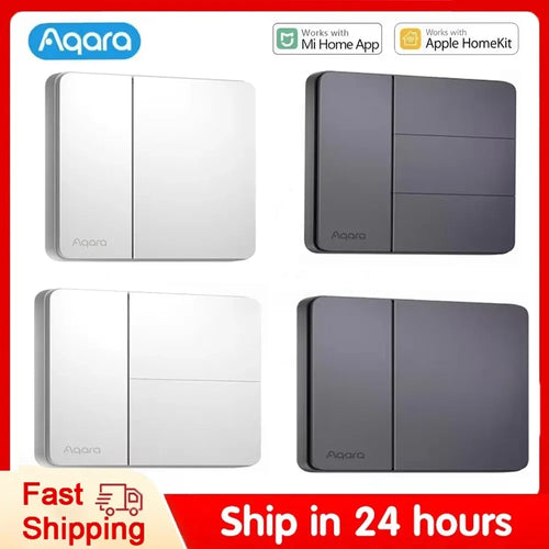 Dual-rocker smart wall switch faceplates, white and dark gray