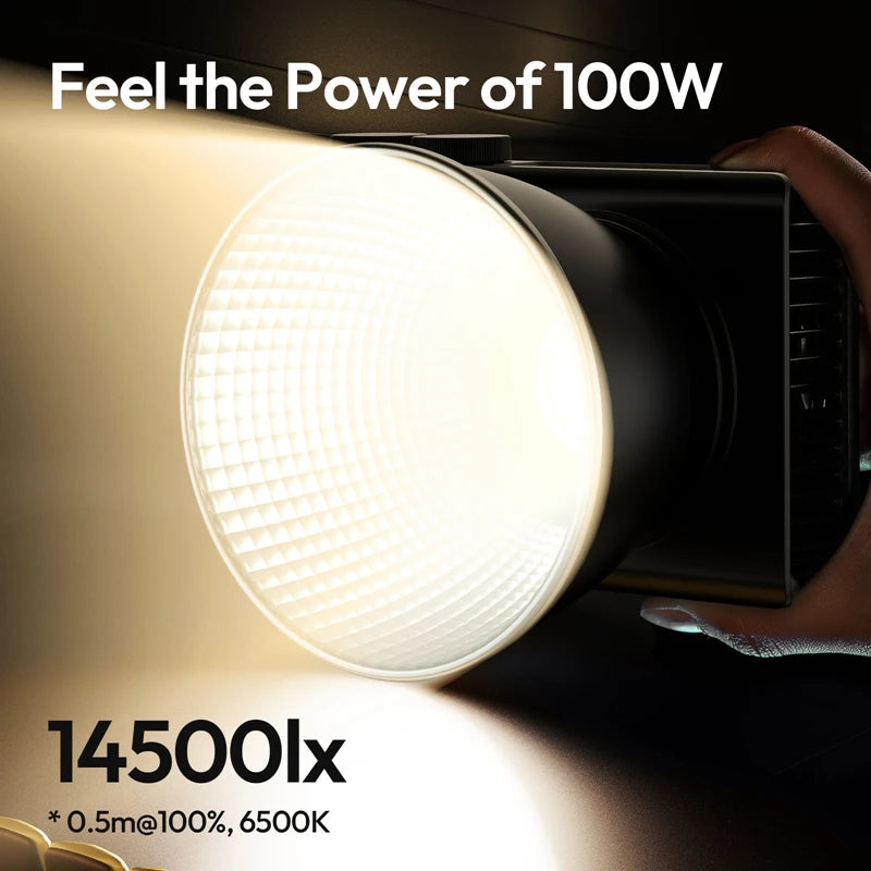 100W COB LED Video Light Bi-Color 2700-6500K Studio Lighting Tidesmit