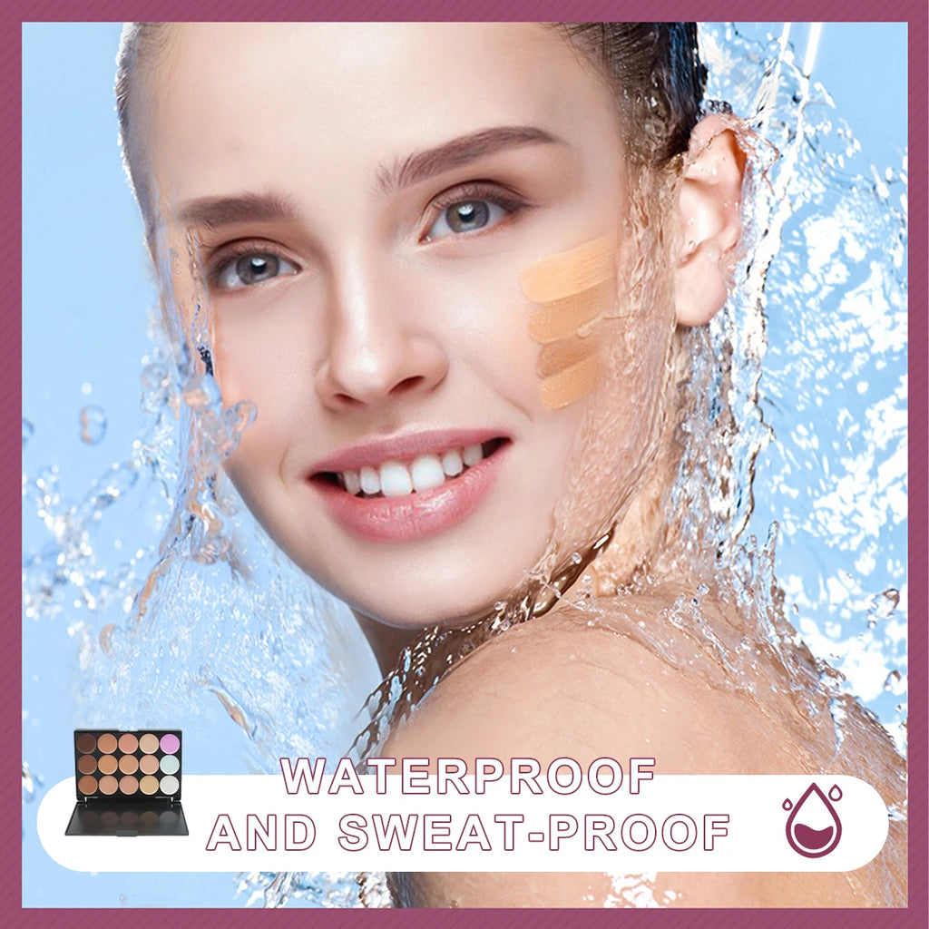 Tidesmit 15 color multifunction concealer palette waterproof cream makeup for acne marks and dark circles swatch