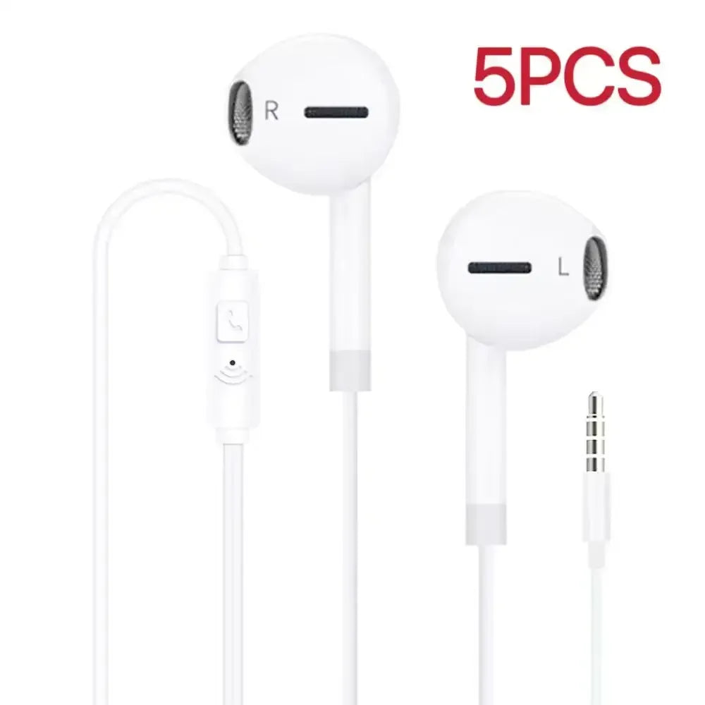 1/5/10PCS 3.5mm Universal Wired Headphones Comfortable stereo wired headphones For mobile phones, computers and more. 5PCS Tidesmit
