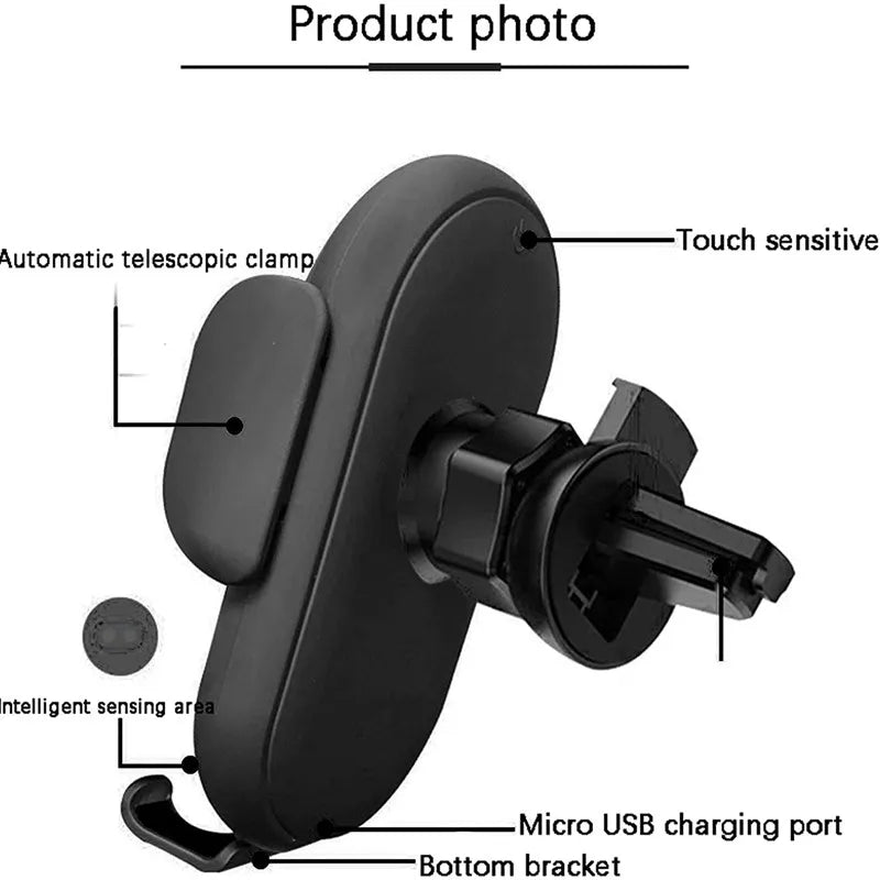 Wireless Car Charger Mount 30W Fast Charging Phone Holder for Car Tidesmit