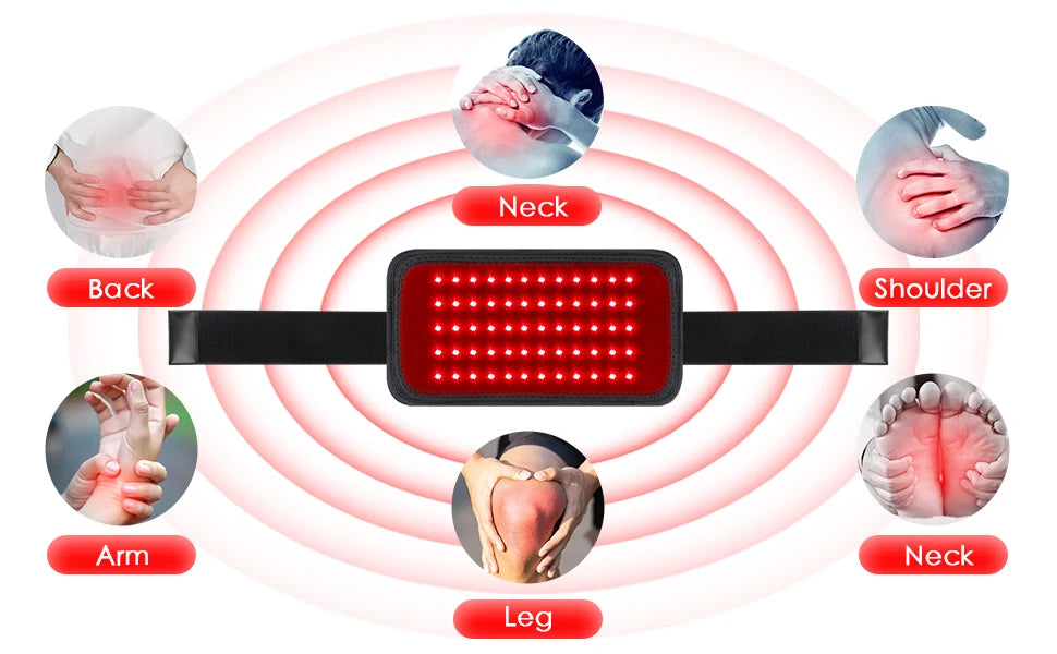 Red Light Therapy Belt for Lower Back Pain - Portable Muscle Relief Body Shaping Massage Equipment Tidesmit