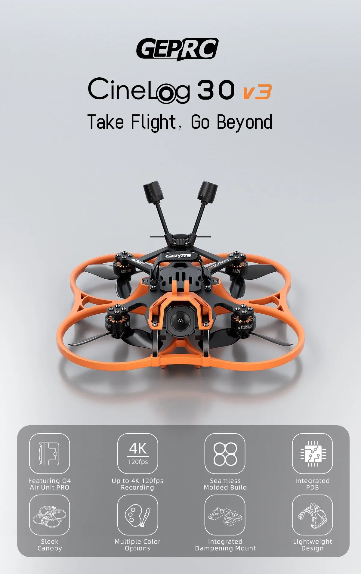 GEPRC Cinelog30 V3 4K FPV Drone - Professional Freestyle Quadcopter Tidesmit