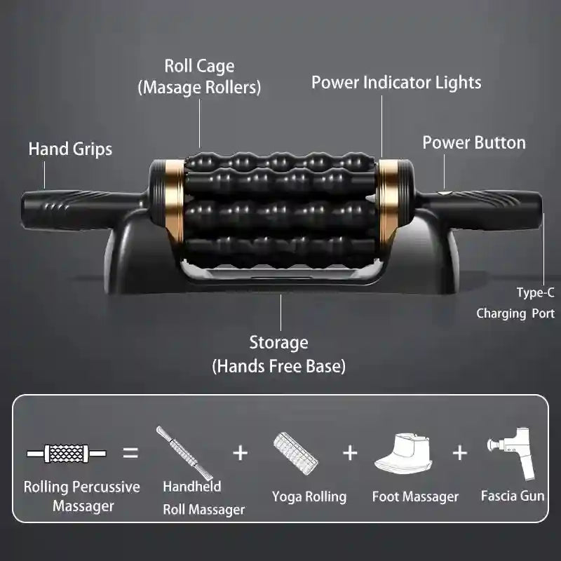 Electric Massager for Deep Muscle Relief - Rechargeable Wellness Device Massage Roller Tidesmit