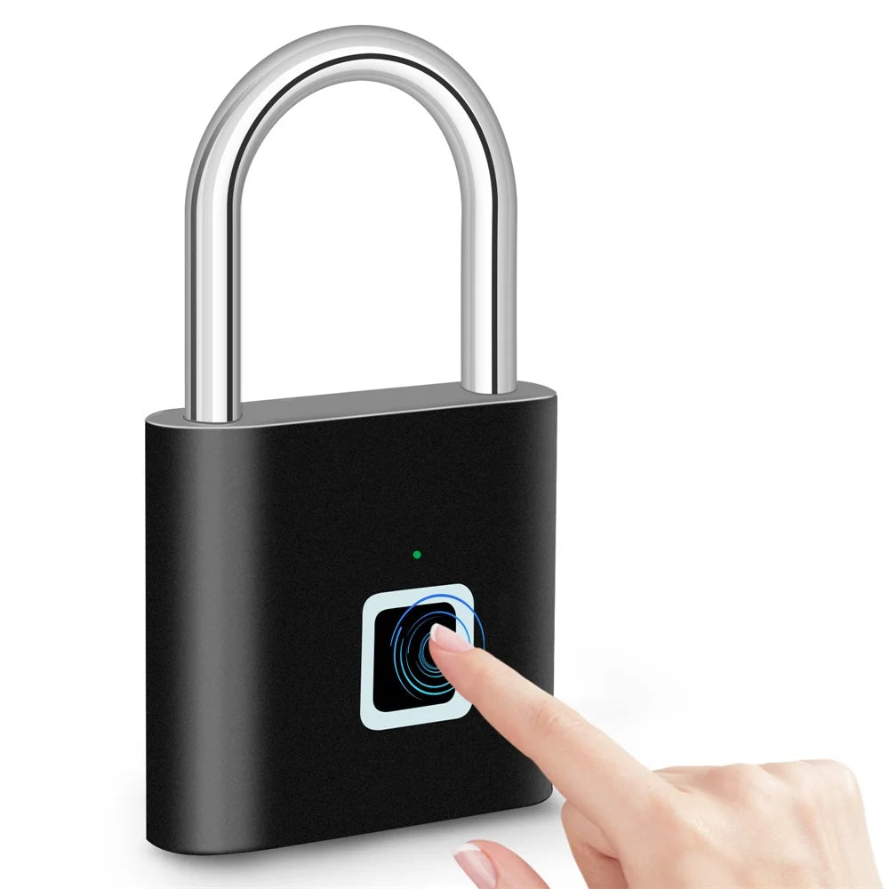 KERUI Fingerprint Lock Keyless USB Charging Smart Padlock Anti-theft Zinc Waterproof Door Lock 0.2sec Unlock Portable Door Lock