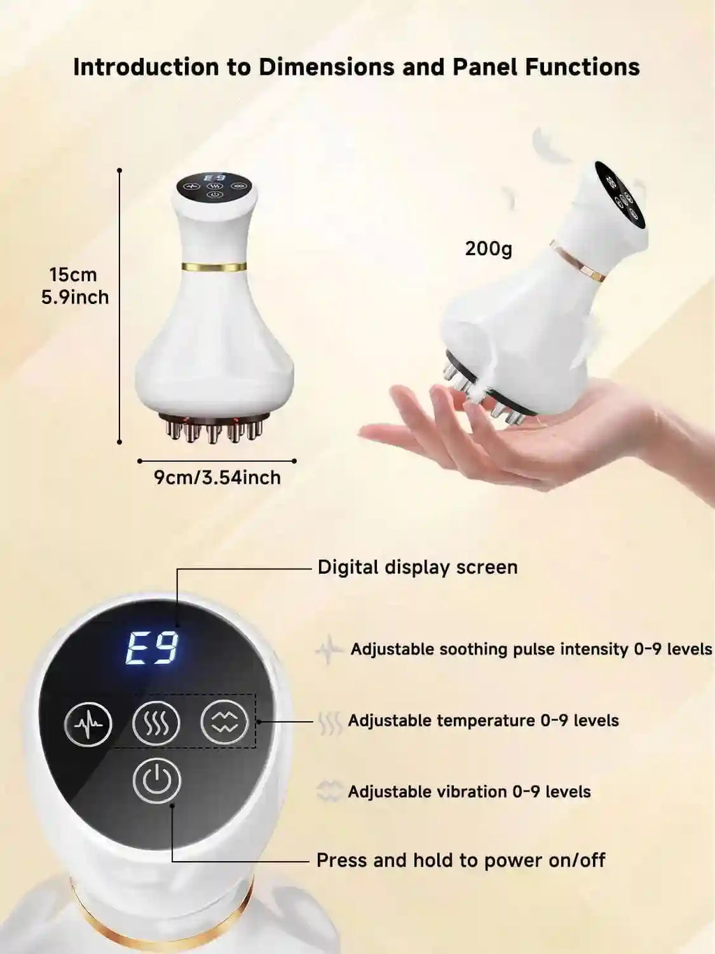 Massage Roller with Infrared Heating - Pearl White Rechargeable Device Massage Roller Tidesmit