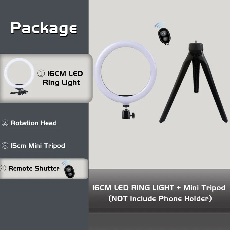 12 Inch LED Ring Light With Tripod Stand for Live Streaming | Tidesmit 16Light BK15 Tidesmit