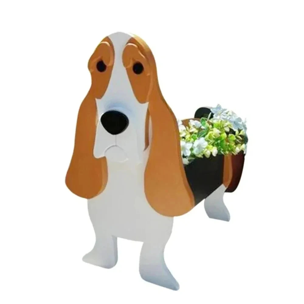 Cute Animal DIY Flower Planter PVC Pet Dog Potted Garden Yard Decoration Plant Container Holder Decor Garden Flower Pots  Orname