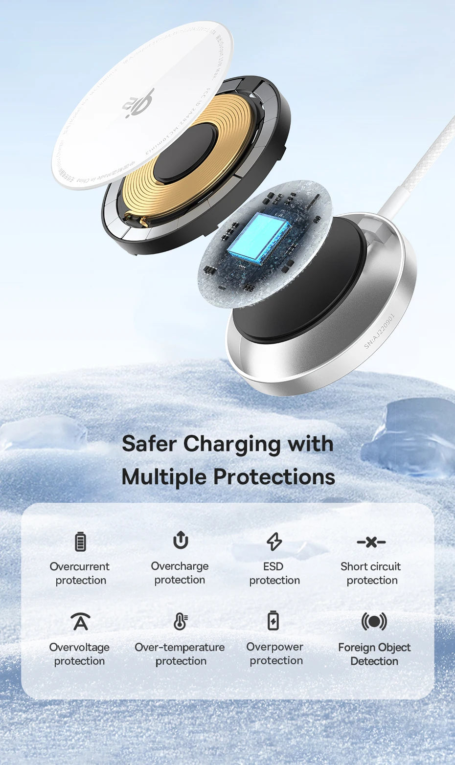 15W Fast Wireless Charger for iPhone 16-13 - MagSafe Compatible Pad Tidesmit