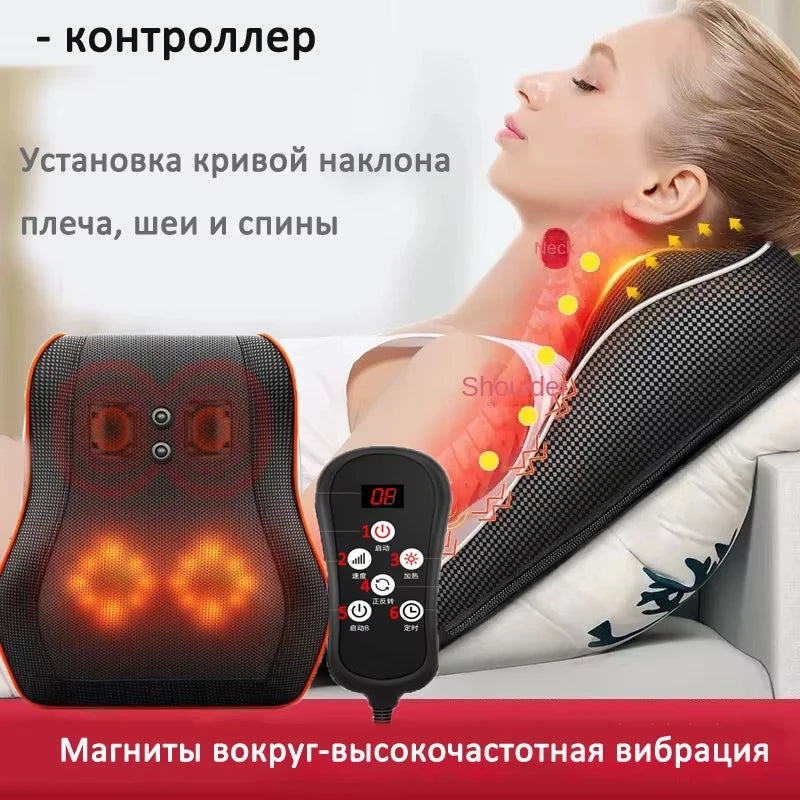 Electric Massage Pillow for Neck & Back with Heat Therapy | Tidesmit Massage Cushion controller Tidesmit