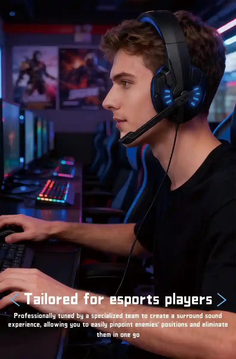Gaming Headset with Noise Cancelling Mic - Over-Ear Stereo Sound Tidesmit