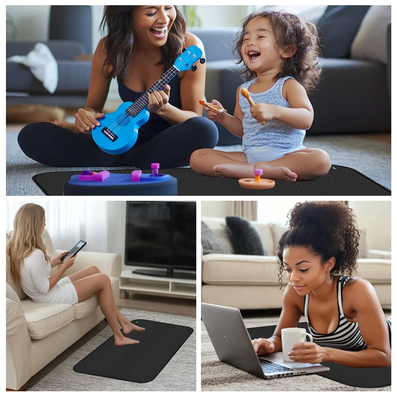6 Size Grounding Mat Soft PU Pad for Improves Sleep Enhanced Circulation Reduces Pain Home Yoga Foot Mat Table Desk Rug