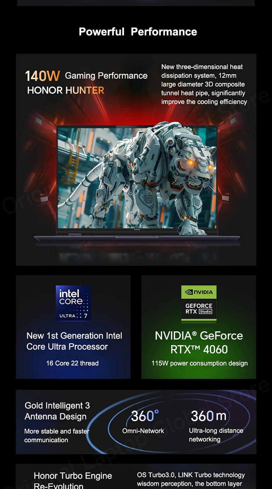 HONOR MagicBook Pro 16 HUNTER  16-inch 2024 Gaming Laptop Ultra5/Ultra7 24GB/32GB 1TB/2TB RTX4060 165Hz 3K Gaming Screen Laptop