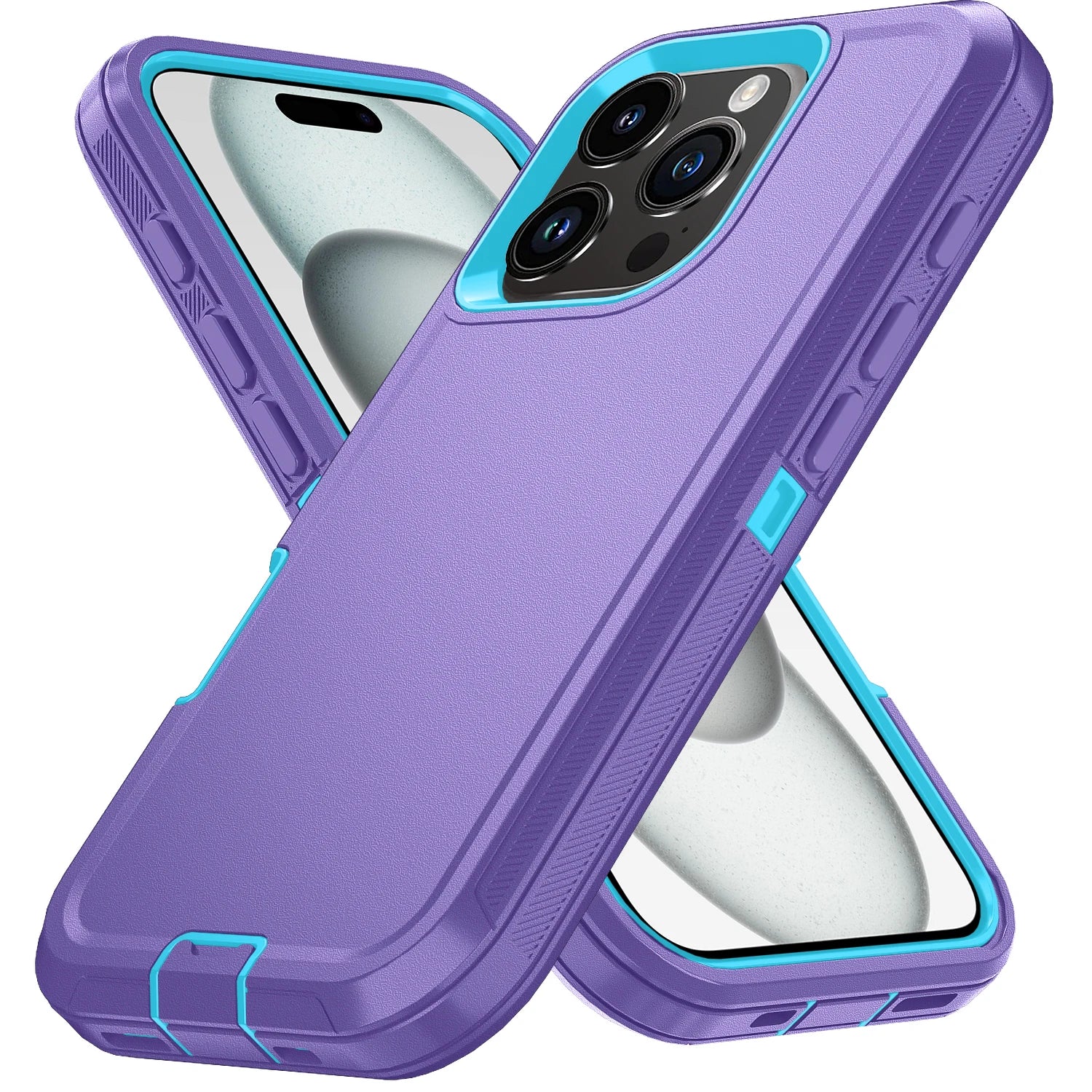 iPhone 17 Pro Max Shockproof Case with Integrated Kickstand - Tidesmit Purple-Blue Tidesmit