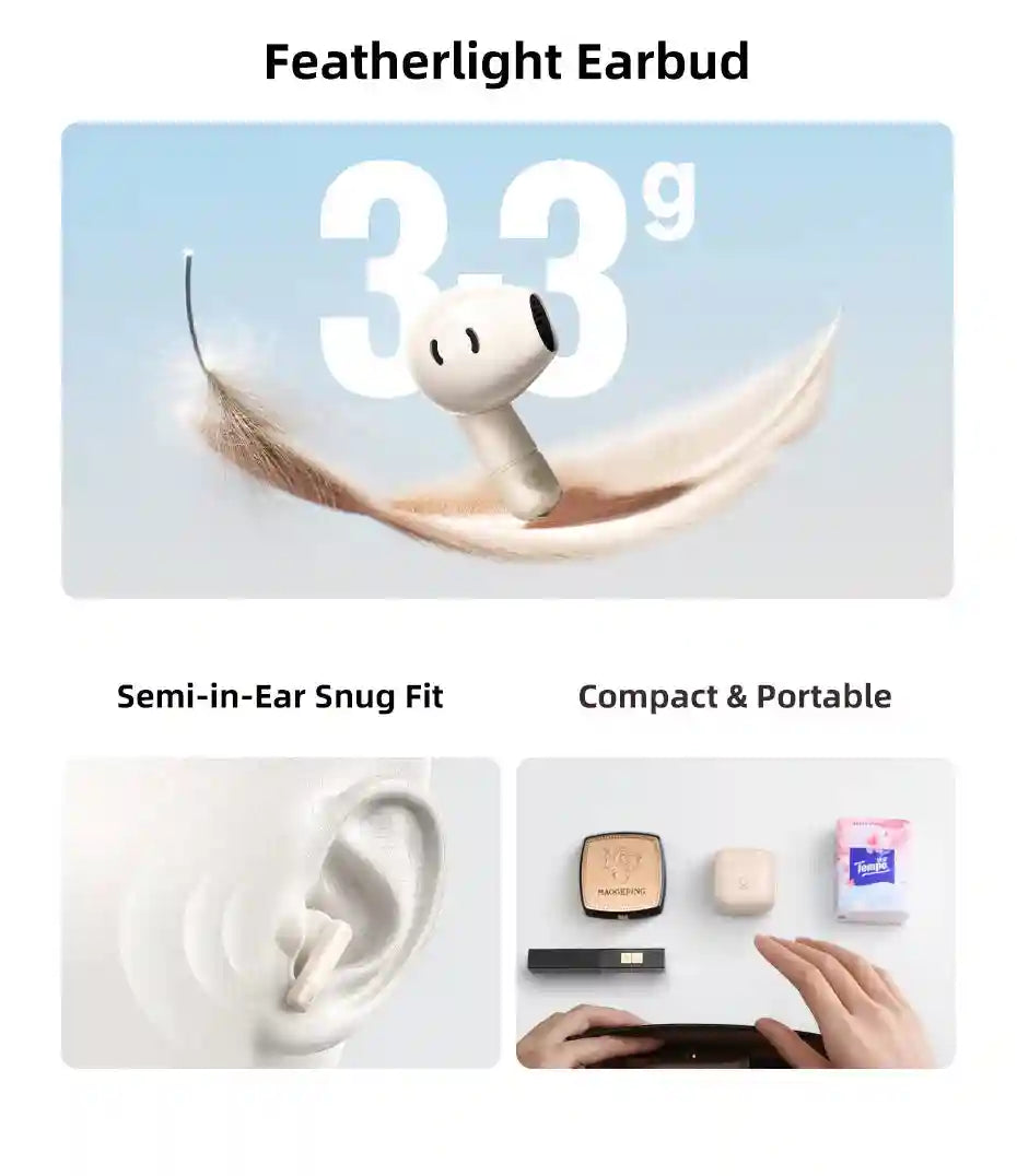 Wireless Earbuds with AI ENC, 40H Battery Life & Waterproof Build Tidesmit